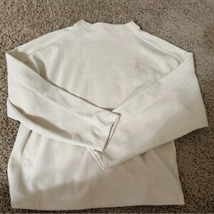 madewell cream mock neck sweater